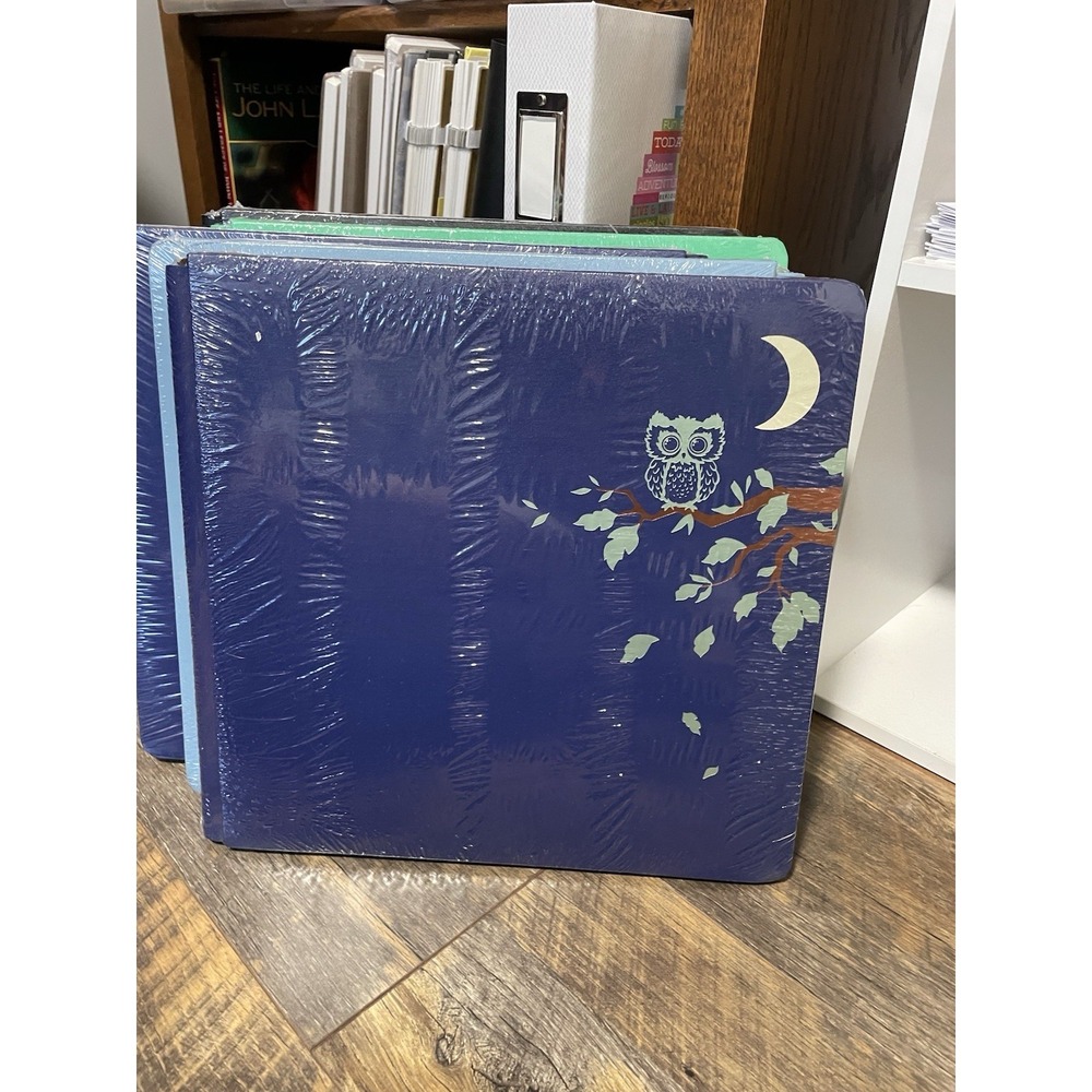 Creative Memories Croptoberfest 2023 Navy Foiled Album Cover Owl Tree Moon